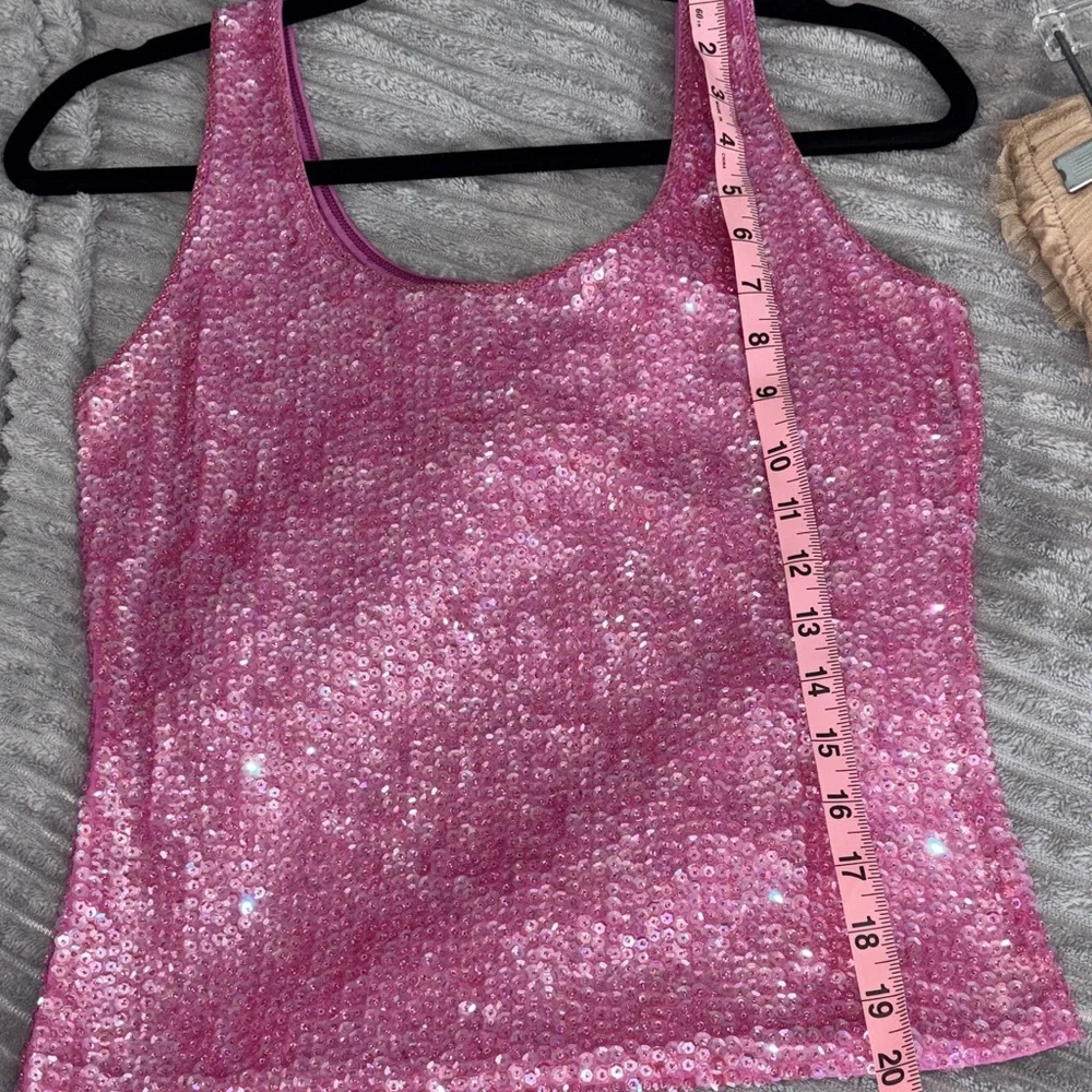 bebe Pink Sequin Scoop Tank - Picture 5 of 5